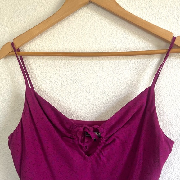 Floral pink slip dress with cute tie keyhole, size 8, fully lined - Picture 4 of 5